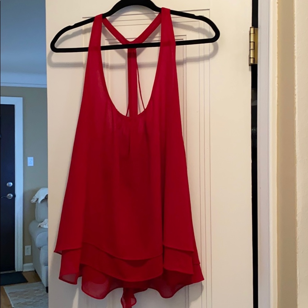 Red tank with back detail